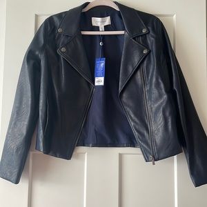 Navy blue moto jacket